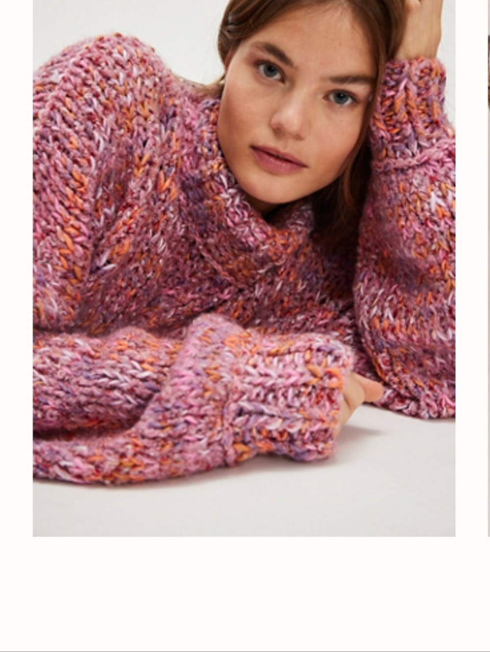 Cozy Freepeople Supernatural Jumper Multicolor Pink Combo Knit Sweater